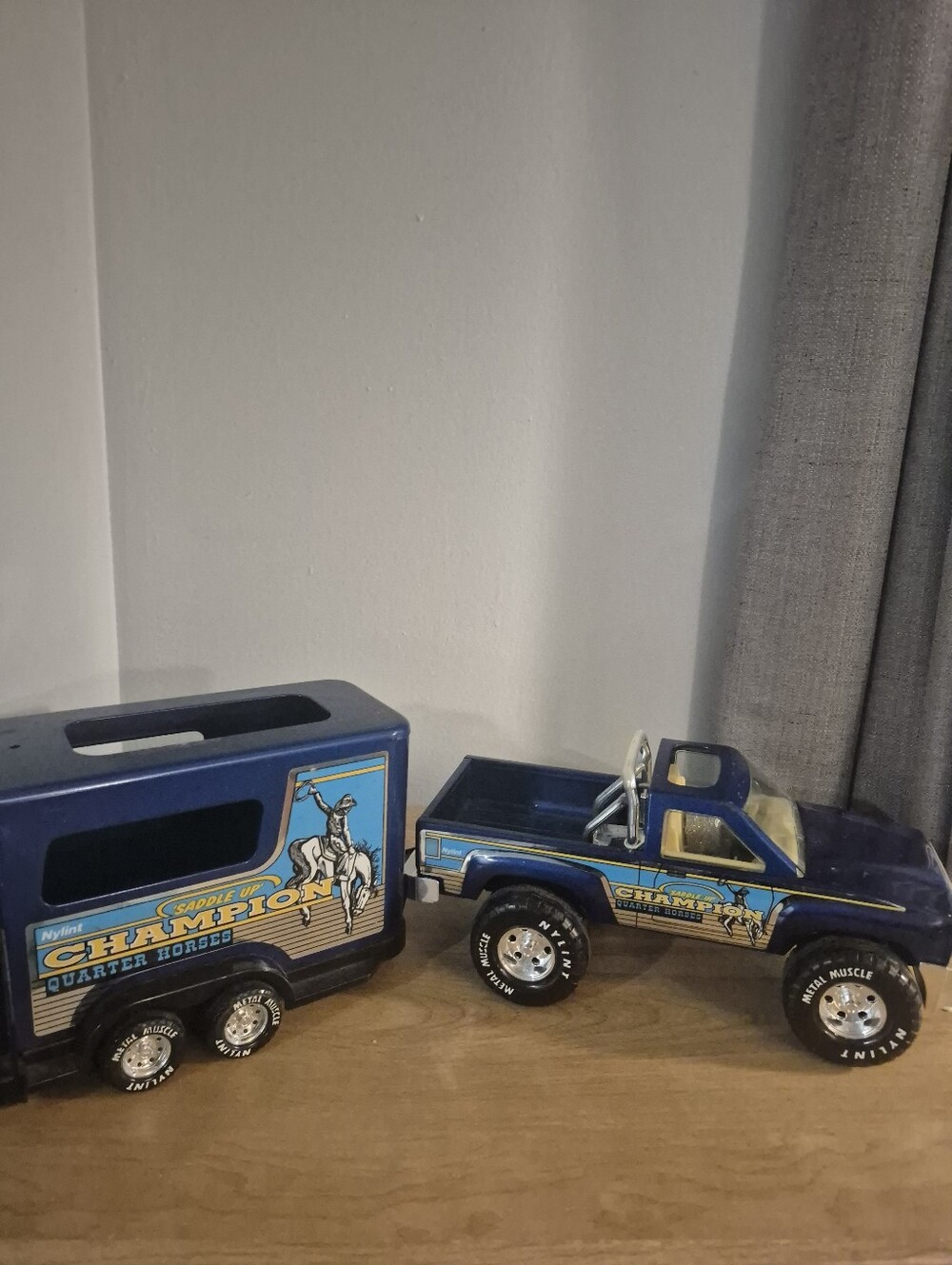 Champion Kids Blue Toy Pickup Truck and Trailer